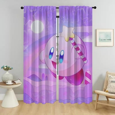 Kirbyes Gordijn voor Kamer 2 Paneel Shades Tule voor Slaapkamer Verduisteringsgordijnen Home Interieur Gordijnen Scheidingswand Woonkamer Kind W50xH70cmx2pcs-CL