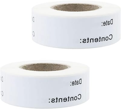 Zelfklevende Vriezerlabels 1000 stuks - Voedsel Datum Labels 50mm x 25mm voor Keuken en Huishouden, Ideaal voor Jam en Organisatie