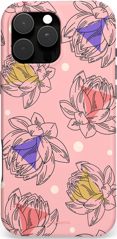 Casetastic Hoesje Geschikt voor Apple iPhone 16 Pro Max Magsafe - Stijlvolle Beschermende Duo-layer Case - Bloemen Pastel Roze