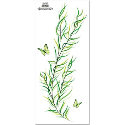 STARTTOOS 1 stuks Groen Blad & Wijnrank Patroon Tijdelijke Tattoo Voor Vrouwen, Geschikt Voor Dagelijks, Feest, Festival, Arm, Borst, Buik, Rug, Lichaamsdecoratief