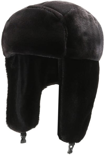 Dames Heren Hoed Winter Suede Bivakmutsen met oortelefoon Warm Imitatiebont Voering Cap Winddicht Bivakmuts Skiën Motor Snowboard Kamperen Wandelen, zwart