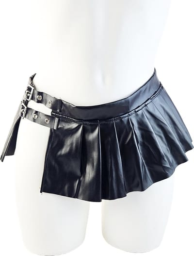 BamBella® - Erotische Rok - Maat S M L- Shiny Wetlook - rokje Super shine metallic Lame Glans Zwart BDSM Sexy kleding