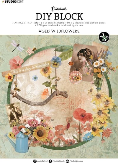 Studio Light Essentials DIY Block Aged Wildflowers
