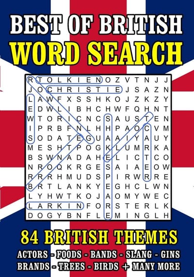 Britse Themed Woordzoekers voor Volwassenen - 84 Puzzels in Groot Lettertype