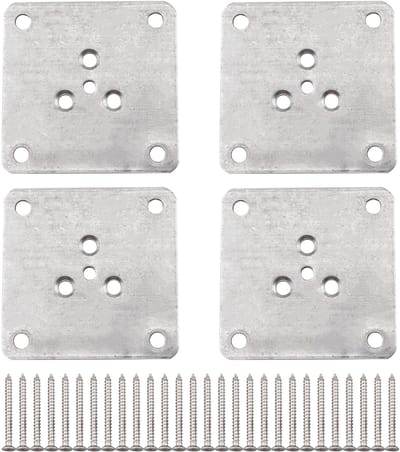 Dailygoods- Montageplaten 4 Stuks - Heavy Duty Bevestigingsplaten - Duurzaam Metaal - Antislip - Corrosiebestendig - 70x70mm Afmetingen - Meubelpootbevestiging