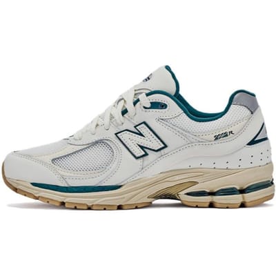 New Balance NB 2002R Retro Sportief Leer Stof Schokabsorberend Duurzaam Laag Uitgesneden Hardloopschoenen Unisex sneaker Wit Groen M2002RGS 37 white