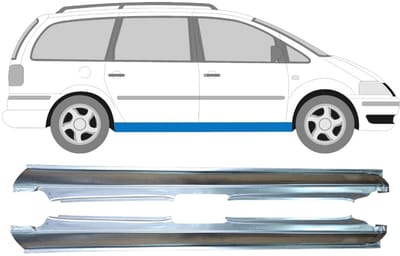 Volledige dorpel voor Volkswagen Sharan 1995-2010 / Links + Rechts / Set