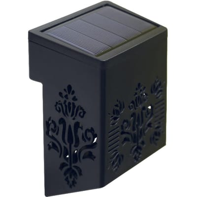 Lumières solaires de pont, lumières de clôture solaires, lumières décoratives de jardin extérieur, du crépuscule à l'aube, étanche IP65 noir