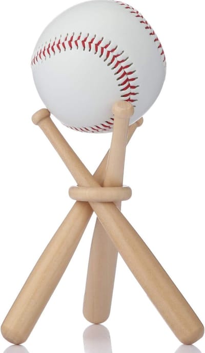 Daity 1 stuk - Honkbalring - standaard voor honkbalknuppel - houten standaard - decoratie voor displaycentrum - geschikt voor honkballiefhebbers (ballen niet inbegrepen)