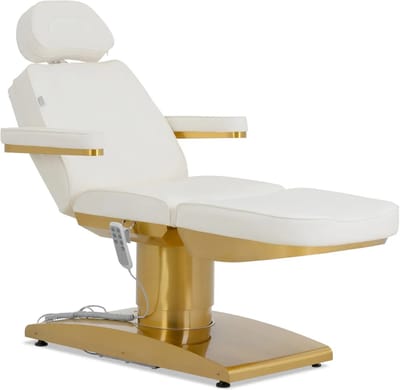 physa Behandelstoel elektrisch - 3 motoren - 300 W - 195 x 60 x 62 - 82 cm - 200 kg - wit/goud 10040821