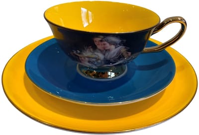 Kadoset theeservies bone china Royal Ladies geel