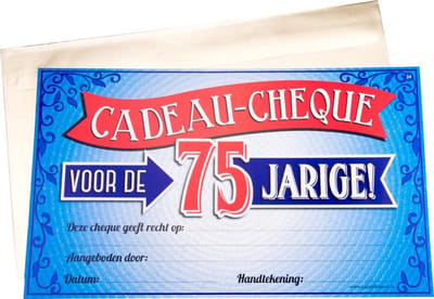 Paper Dreams Cadeaucheque 75 Jaar 34,5 Cm Papier Rood/blauw