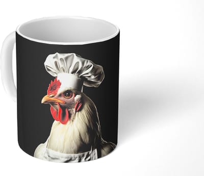 Mok - Koffiemok - Kok - Rood - Kip - Mokken - 350 ML - Beker - Koffiemokken - Theemok