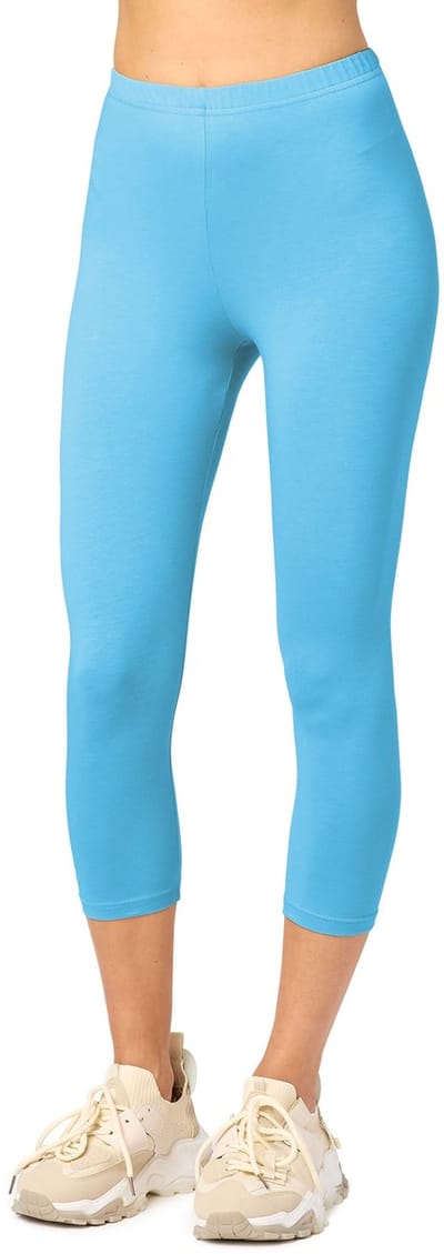 Merry Style MS-MS10-199-LE Dames Capri Leggings - Sport - Vrijetijdsbroek - 3/4 Lengte - Katoen - Sporbroek - Yogabroek - Turquoise - XS