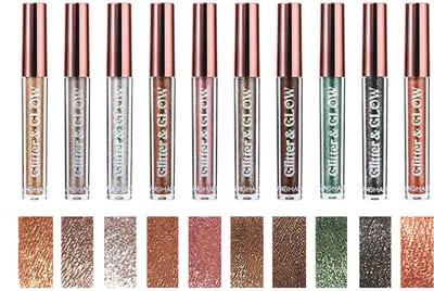 NAXSIR Parelmoer Vloeibare Oogschaduw Set, 10 Kleuren Met Intensieve Kleur & Metallic Glanzende Finish, Smokey Eye Make-up, Waterproof Langdurig Voor Feest en Dagelijkse Look