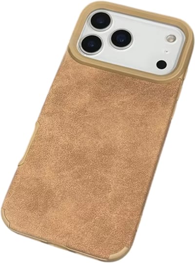 Luxe Matte Kunstleren Telefoonhoes – Geschikt voor iPhone 17 – Zachte Faux Leather Beschermhoes met Slank Design, Premium Uitstraling & Dagelijkse Bescherming