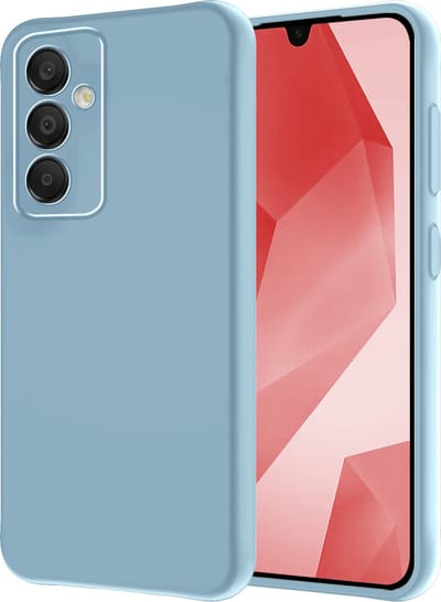 Hoesje - Geschikt voor Samsung Galaxy A16 - Sterk & Shockproof - Hoes Cover - Siliconen Case - Lichtblauw