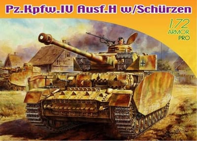 Dragon Modelbouwpakket Militaire voertuigen - 7497 Panzerkampfwagen IV - Pz.Kpfw. IV Ausf. H w/Schürzen Plastic - 1:72 - Modelbouw