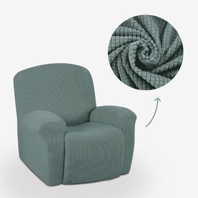 BankhoesDiscounter Knitted Recliner Fauteuil Hoes – Relaxzetel – Relax Sofa Hoes – Bankbeschermer – Zetel Hoes - Sofa Cover - M1 (60-95cm) - Groen