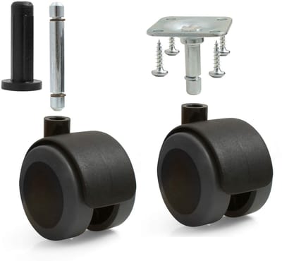 Allecto - Universele Meubelwielen - Vloerbescherming - Set van 4 - Rubber - Ideaal voor Meubels - 30 kg Belastbaarheid - Geschikt voor Harde Vloeren