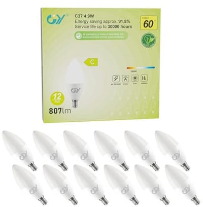 E14 LED Lamp C37 Niet-Dimbaar 4,9W - 807 Lumen - 3000K - 12 Stuks