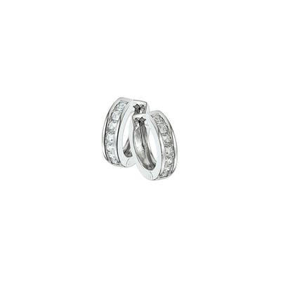 Zilver Gerhodineerde Klapoorringen zirkonia 1322189