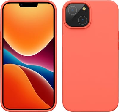 kwmobile telefoonhoesje geschikt voor Apple iPhone 14 - Hoesje met siliconen coating - Smartphone case in levendig koraal