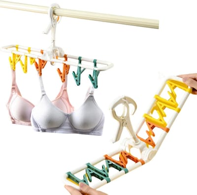 Set van 2 Opvouwbare Kledingdrogers met 24 Clips – Draaibaar & Winddicht
