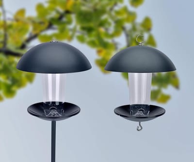 Famanu – Vogelhuis met standaard - weerbestendig - om op te hangen - robuust vogelvoederhuis om neer te zetten of op te hangen - vogelvoederstation voor wilde vogels - 1,40 m hoogte