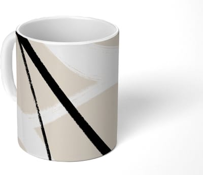 Mok - Koffiemok - Lijn - Abstract - Minimalisme - Pastel - Mokken - 350 ML - Beker - Koffiemokken - Theemok