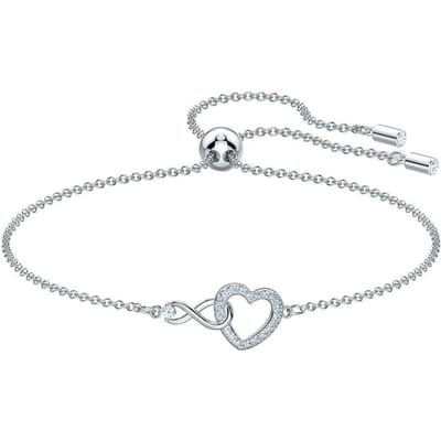 Swarovski Infinity Exquisite Niche Hart Design Verguld Armband Damesarmband 5604200 Box (Random Color),M,Silver white