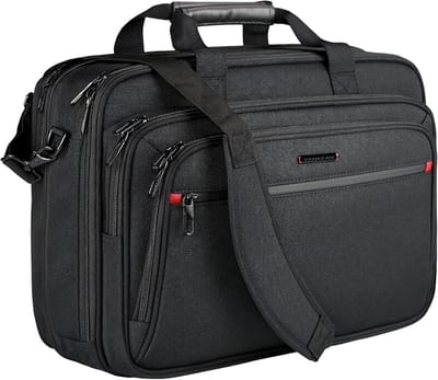 Zwart Laptop Schoudertas tot 17.3 Inch – Waterdicht, Expandable, Voor Reizen, Zakelijk en School