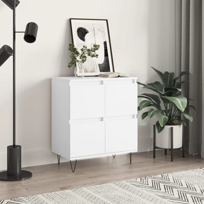 vidaXL - Dressoir - 60x35x70 - cm - bewerkt - hout - wit