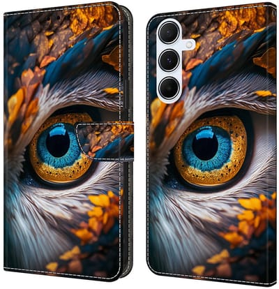 Telestore - blauw oog vogel - agenda book case hoesje - Telefoonhoesje geschikt voor Samsung Galaxy A17 5G / A26 5G