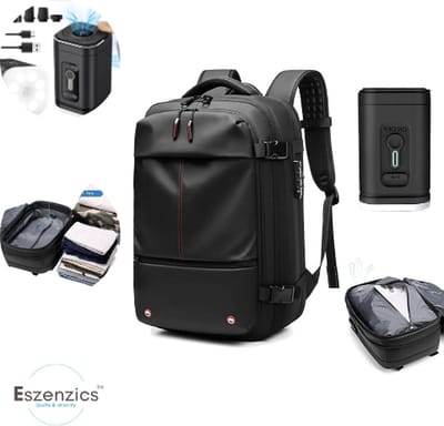 Eszenzics™ Compressie Rugzak - Ruime Reistas - 60L - Vacuüm rugzak - Inclusief pomp - Waterdicht - 17" Laptop vak - Slot - Reizen - Travelbag - Cabinbag