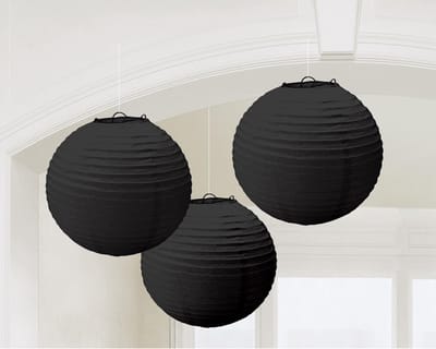 Lampionnen Zwart - 3 stuks