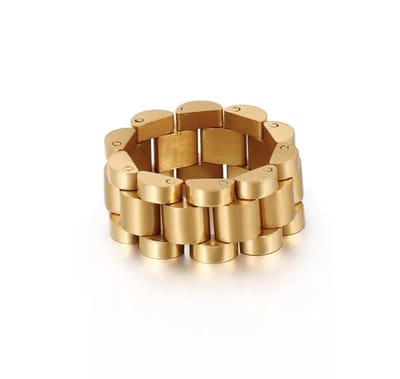 Schakel Ring Mannen | Presidente Ring | Staal Goudkleurig inc. Pin Remover