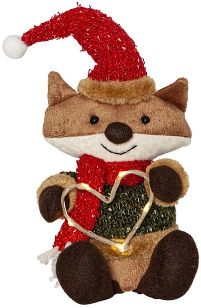 Star Trading LED knuffel 'Joylight' met verlichting, kerstvos met LED hart, op batterijen, H 21 cm