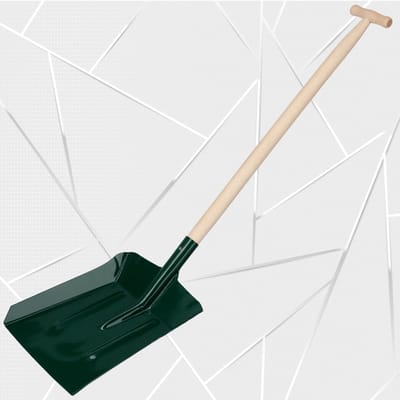 KADAX Schep, koolstofschep, schep met ergonomische steel, schep met stevige handgreep, robuuste schop voor as, kolen, koolstof, tuingereedschap, tuinspade (houten steel)