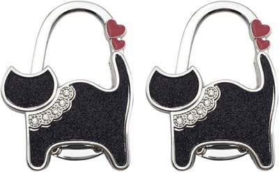 Vouwbare Handtas Haak met Schattig Kattenpatroon, Ideaal voor het Ophangen van Tassen, Portemonnees en Accessoires voor Vrouwen en Meisjes