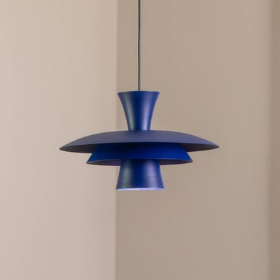 Luminex Hanglamp Plato, donkerblauw, metaal, Ø 38 cm, E27