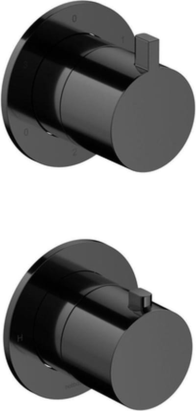 Hotbath Ace AC039EXT afbouwdeel inbouwthermostaat met 3-weg stop-omstel gepolijst zwart PVD