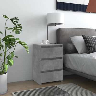vidaXL - Nachtkastje - 40x35x62,5 - cm - bewerkt - hout - betongrijs