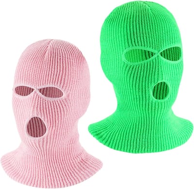 2 Stuks Gebreide Balaclava voor Mannen met 3 Gaten - Volledige Gezichtsmasker voor Skiën, Motor en Buitenactiviteiten