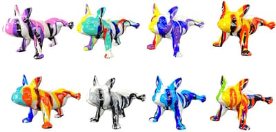 Beeld gilde atelier bulldog hond willy pie- 1 willekeurige kleur - 11x09 cm handwerk -multi color