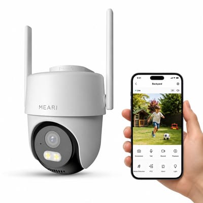 MEARI S2 Plus Outdoor AI Beveiligingscamera – 2K 4MP PTZ WiFi Camera met Auto Tracking, Nachtzicht & Tweeweg Audio