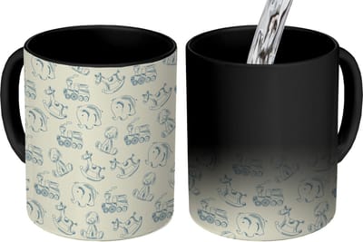 Magische Mok - Foto op Warmte Mokken - Koffiemok - Dieren - Speelgoed - Patroon - Magic Mok - Beker - 350 ML - Theemok