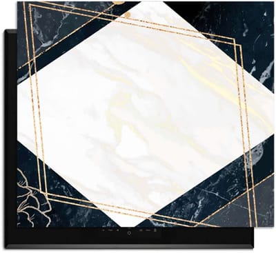 KitchenArt - Glamour Marble - Inductie Beschermer - 52x35 cm - Kookplaat Beschermer - Luxe Afdekplaat Inductieplaat - Anti-slip & Oprolbaar - Beschermmat Inductiekookplaat