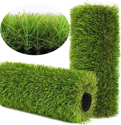 Artificial Grass Carpet Outdoor and Indoor,4FTX6FT Fake Grass Carpet Green Synthetic Grass Pet Grass Realistic Faux Grass Carpet with Drainage Holes for Garden Lawn Landscape Balcony Home