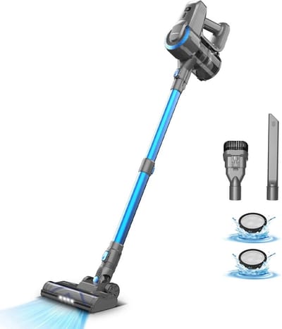 SteeFly® 6 in 1 Steelstofzuiger - Op accu 40 min - Lichtgewicht - Zonder zak - 175W - Lichtblauw - Meerdere oppervlaktes